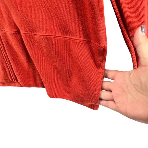 Orvis Jacket Womens Large Rust Orange Full Zip Pockets Casual Cotton Sweatshirt - Picture 4 of 14
